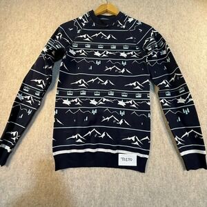 Sweaty Betty Alpine Mountain Cable Car Base Layer Top Navy Blue Womens Medium